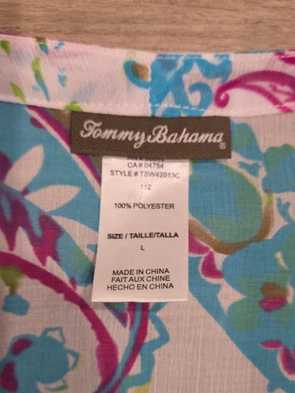 Tommy Bahama Paisley Sheer Swim Cover Up Tunic Large Beach Resort V-Neck